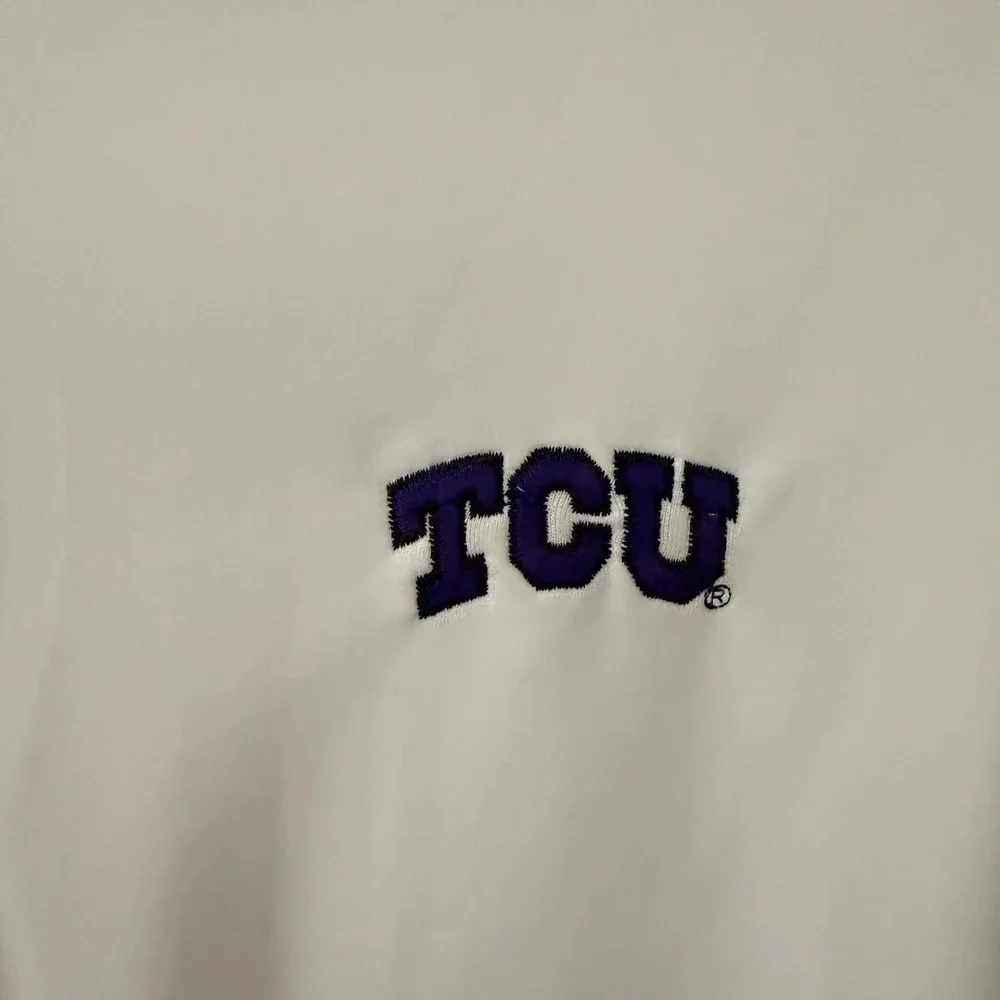Peter Millar TCU Horned Frogs Full Zip Performance Jacket White XL UPF 50+
